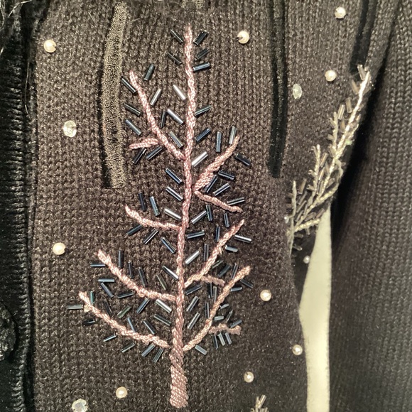 Berek Embellished Holiday Cardigan Sweater Women’s Size Small - Picture 3 of 15